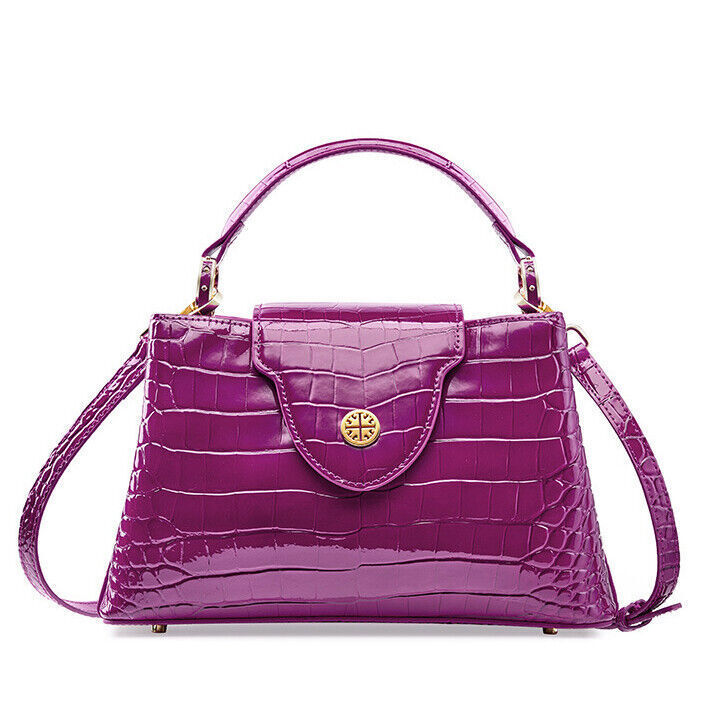 Luxury Women's Real Leather Dinner Party Handbag Crocodile Embossed Shoulder Bag