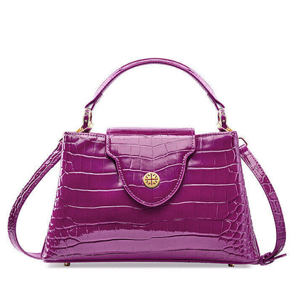 Luxury Women's Real Leather Dinner Party Handbag Crocodile Embossed Shoulder Bag