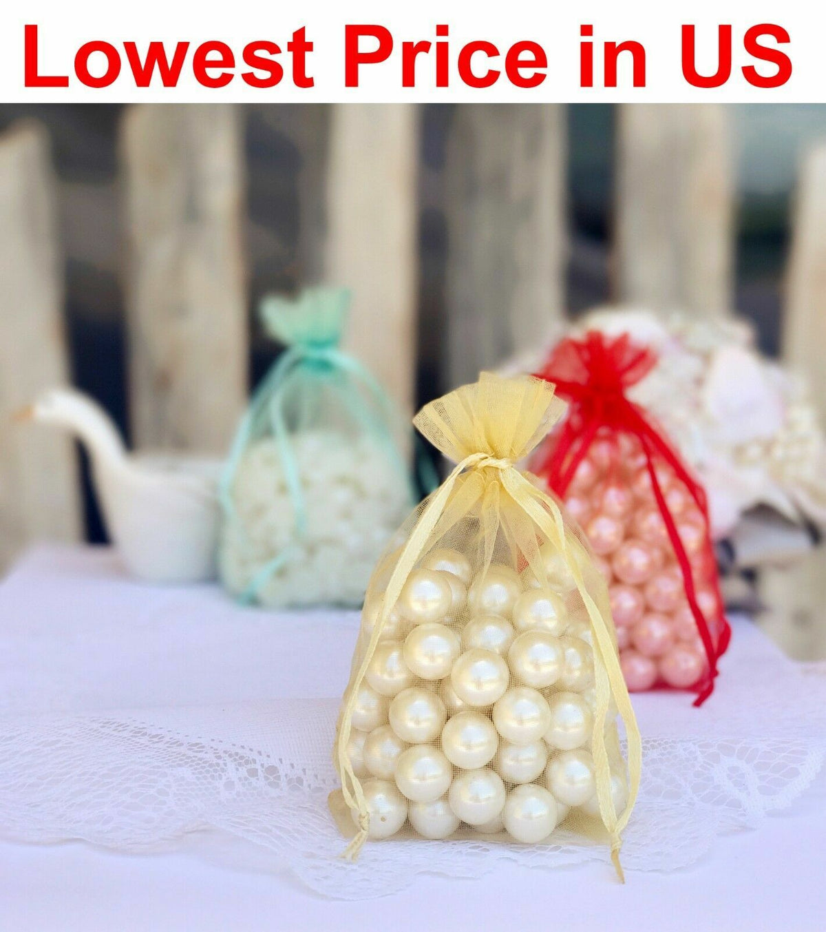 50/100/200/500 Organza Wedding Party Favor Gift Candy Sheer Bags Jewelry Pouch