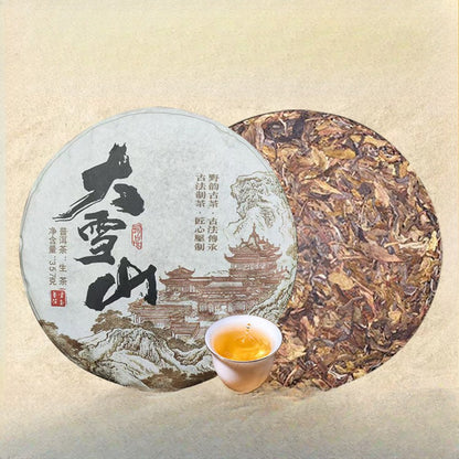 357g Yunnan Mengku 2022 Daxueshan Mellow Aroma Ancient Tree Raw Pu'er Tea Cake