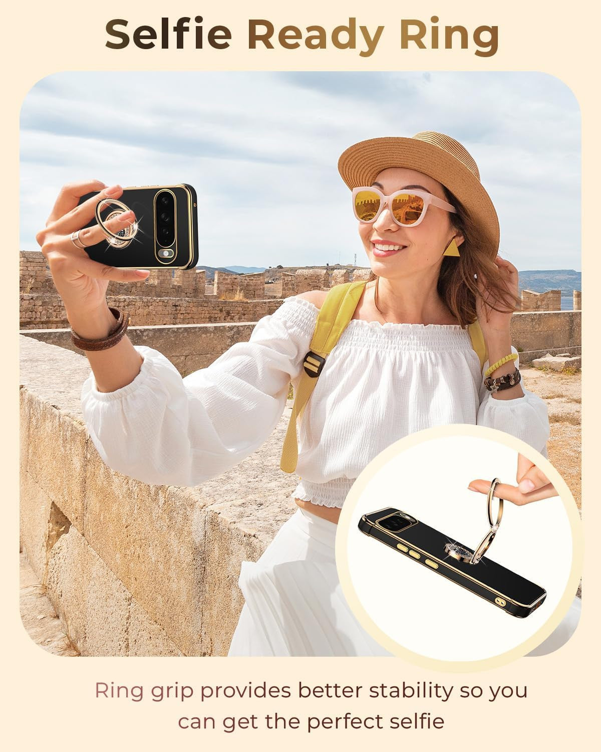 for Google Pixel 10 Case with Stand, Phone Case with Double Ring Kickstand, Wome
