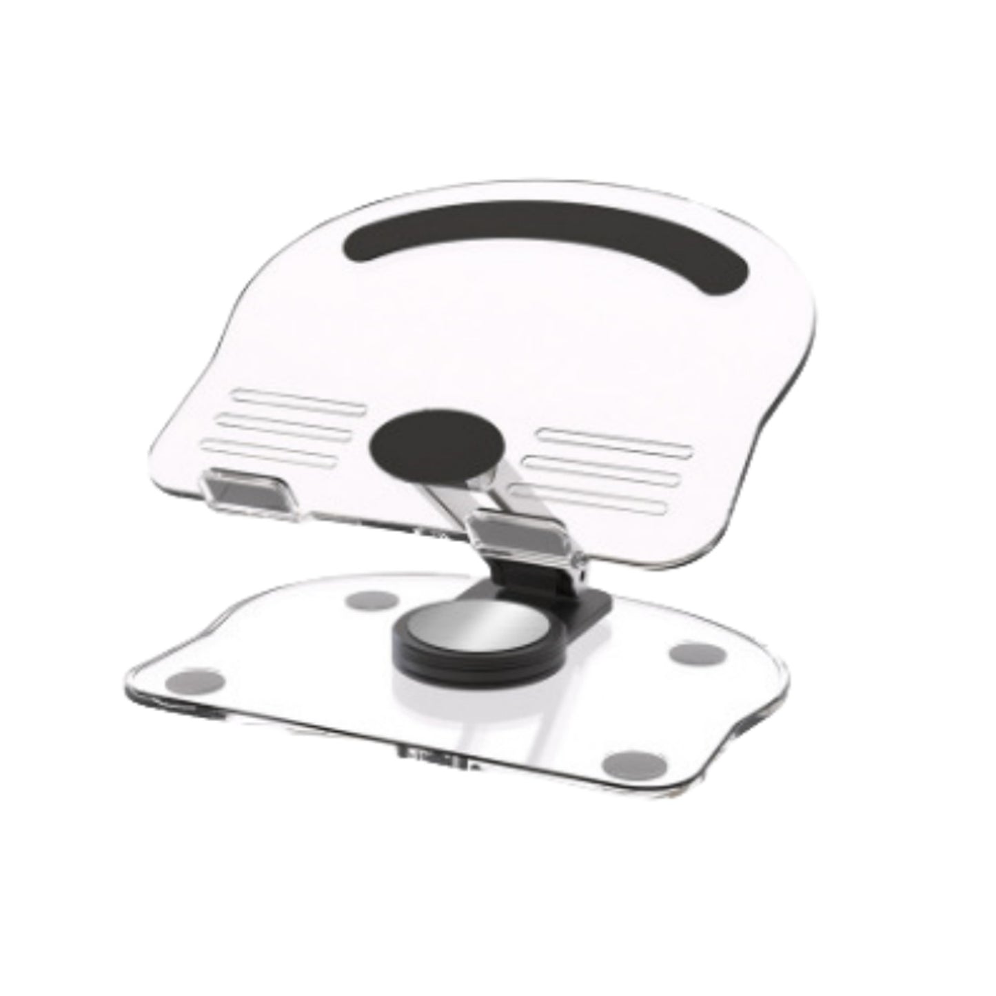 Black Acrylic Tablet Stand Desktop Foldable Holder 360° Rotation Base Bracket u