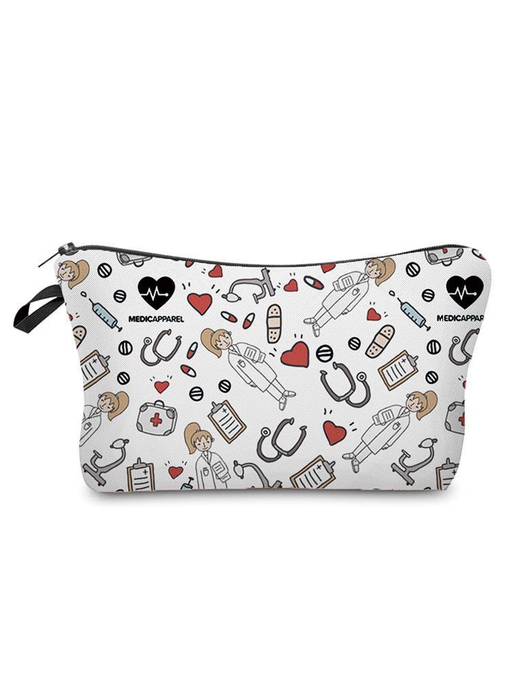 Printed Makeup Bag Reusable Storage Purse Stylish Practical Bags 2*2*13.5 CM 1PC