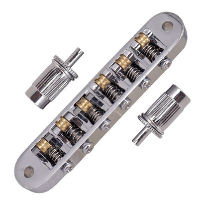 6 Roller Bridge Tremolo Saddles With Two Posts For LP EPI Electric Guitar Sliver
