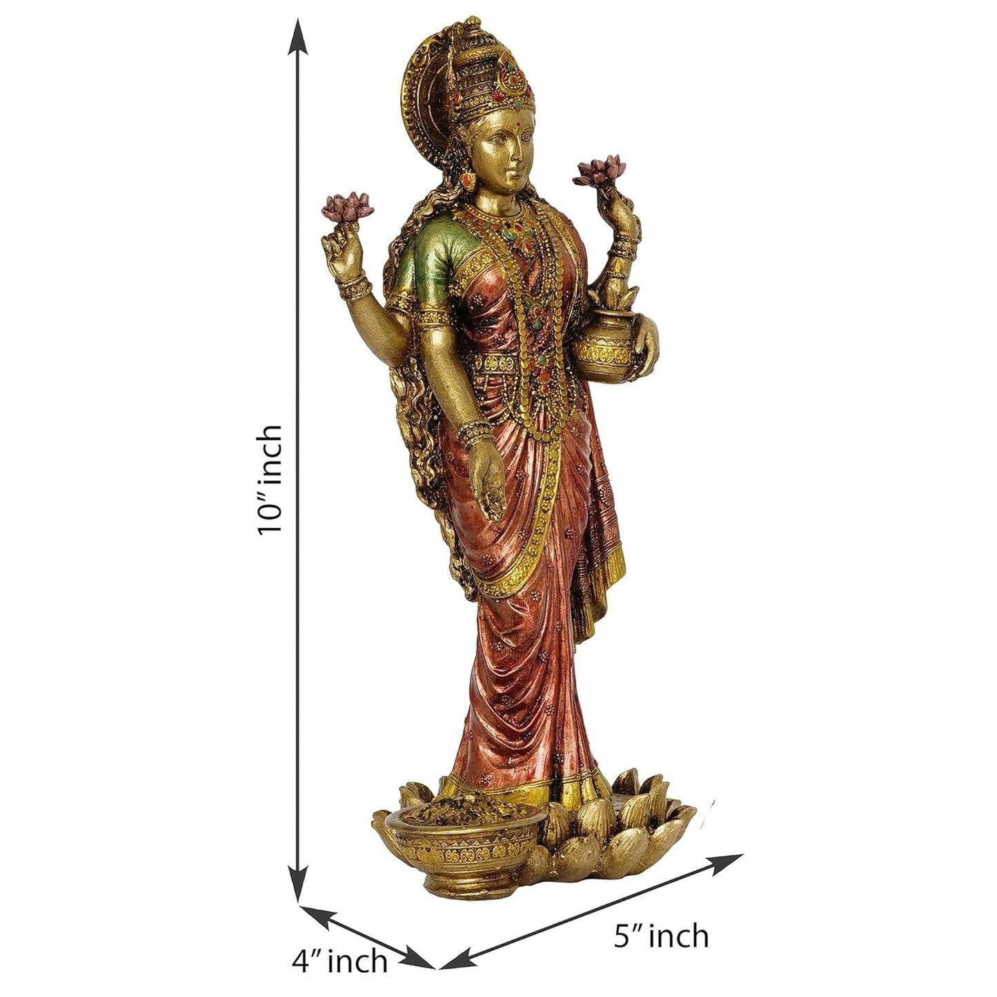 Hindu God Lord Godess Lakshmi Maa For Money & Wealth Statue Idol Figurine