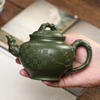 Full Handmade Tea Pot With String Bead Original Ore Real Yixing Zisha Green Clay