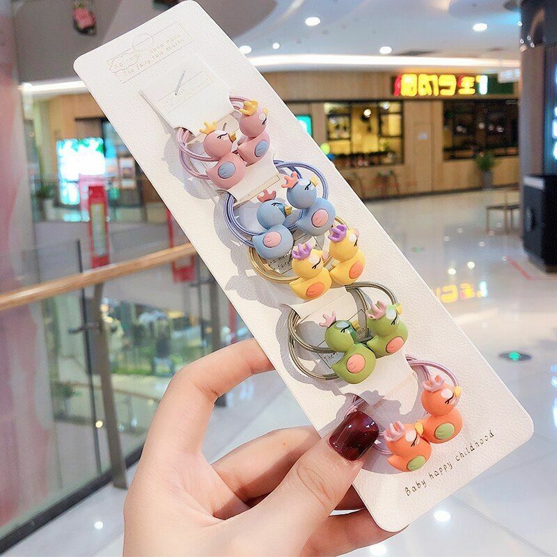 Hair Bands 10/20 Pcs/Bag Shiny Flowers Baby Scrunchies Rubber Kids Accessories