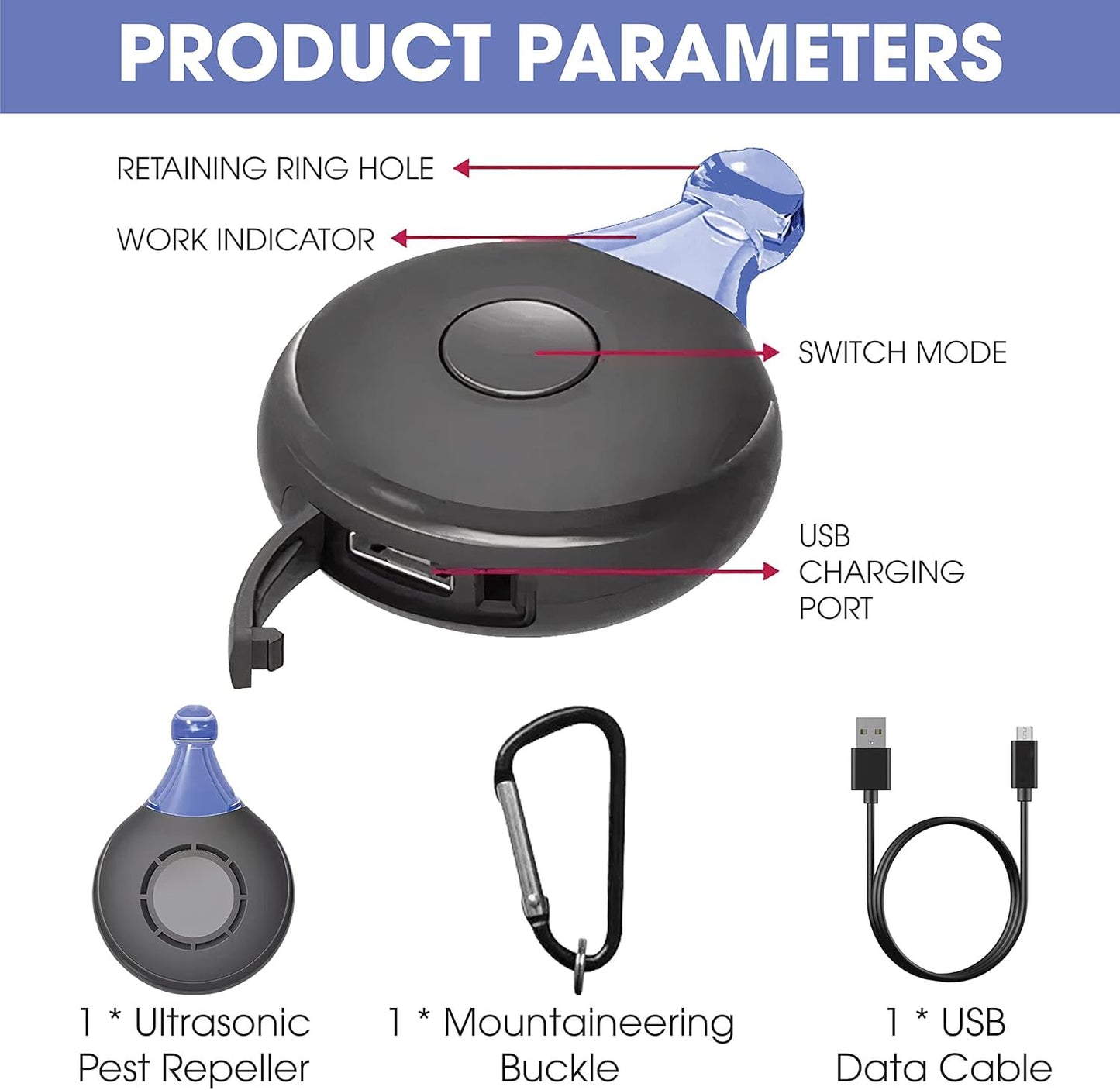 4xAnti Bug Insect Repellent Ultrasonic Pest Flea Tick Repeller for Pets Supplies