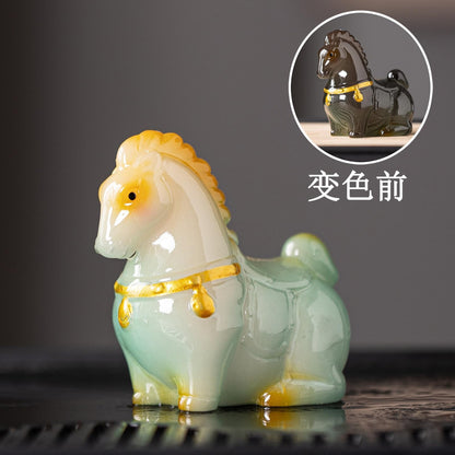 Resin Chinese Color Change Horse Tea Pet 7.7cm 3in Kung Fu Tea Tray Tea Ceremony