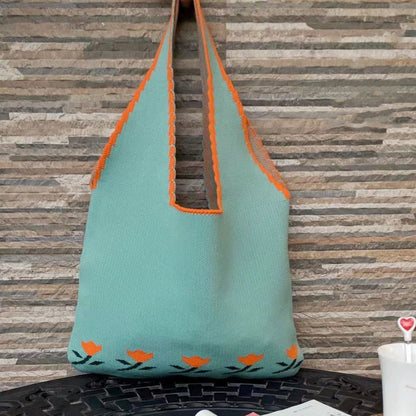Soft Knitted Underarm Slouchy Bag Fashion Kawaii Cute Crochet Shopping Bag 40*60