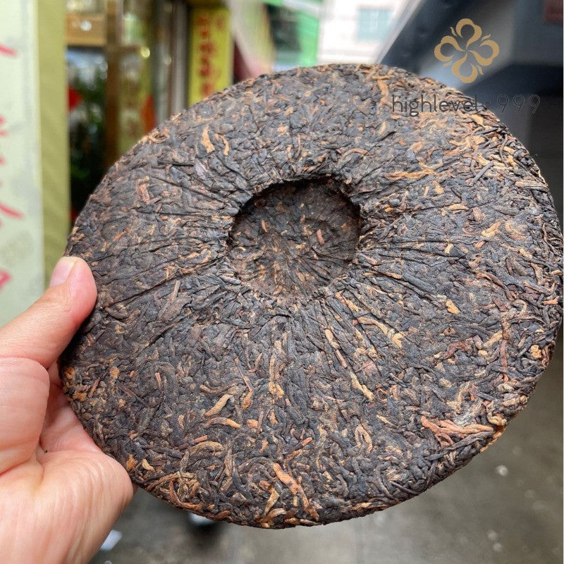 357g Ripe Pu'er Tea Cake Yunnan Menghai Bulangshan Aged Compressed Leaf Tea