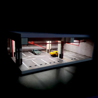 1:64 Garage Parking Lot Underground Parking Scene Unassembled Model Toy No Car