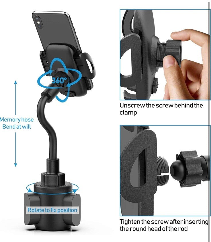 Strong Car Cup Holder Phone Mount for Cell Phone Compatible with Apple & Samsung
