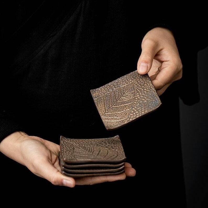 Ceramic Leaf Tea Coaster|Coffee Coaster|Tea Ceremony Accessories