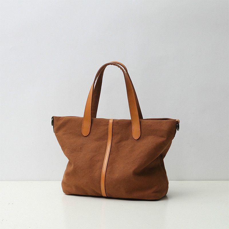 Canvas Bag Zipper Contrast Color Purse Shoulder Bag Retro Wild Diagonal 32*14*26