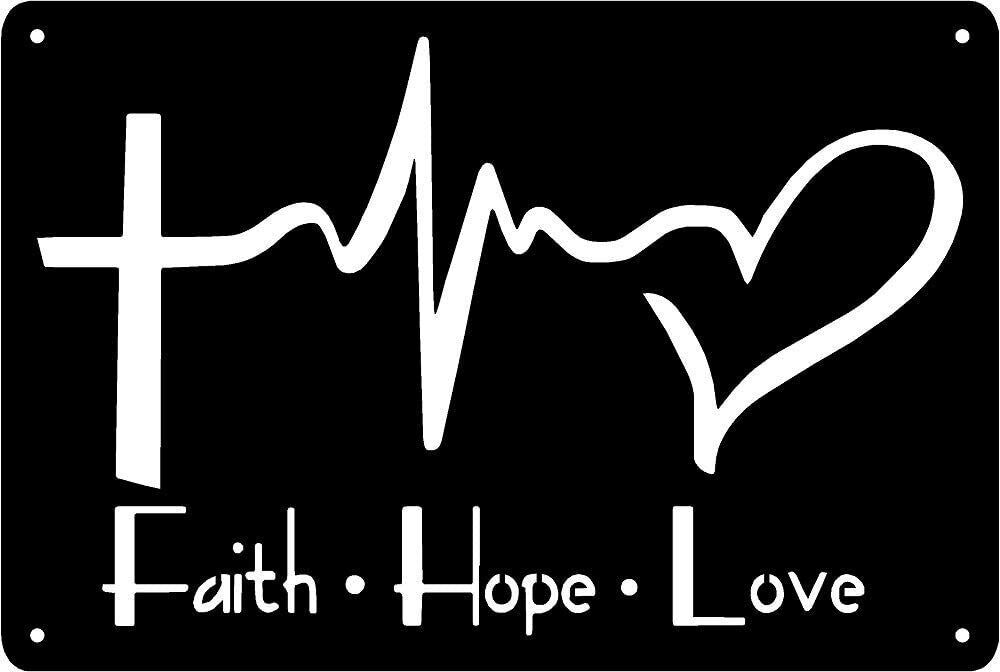 Faith Hope Love Metal Art (Med) 14x9 inches/(9 x 6 inches) Metal Wall Art