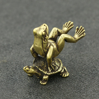 Antique Bronze Tortoise Frog Ornaments Tea Pet Incense Sticks Chinese Accessorie