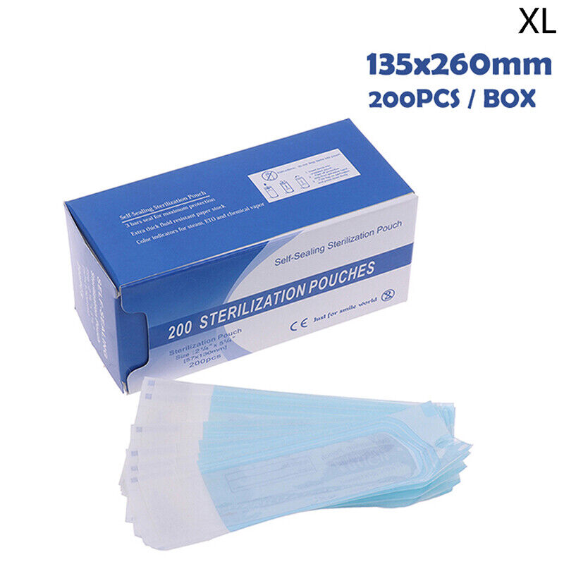 200Pcs Disposable Sterilization Disinfection Bag Set Nail Tool Sterilizer PP Bag