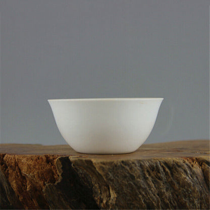 3.2" Chinese Thin White Porcelain Ming Chenghua Carved Phoenix Design Teacup Cup