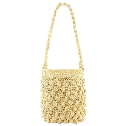 Straw Bag Vacation Beach Purse Small Bucket Portable Fashion Woven Bags 15*22 CM