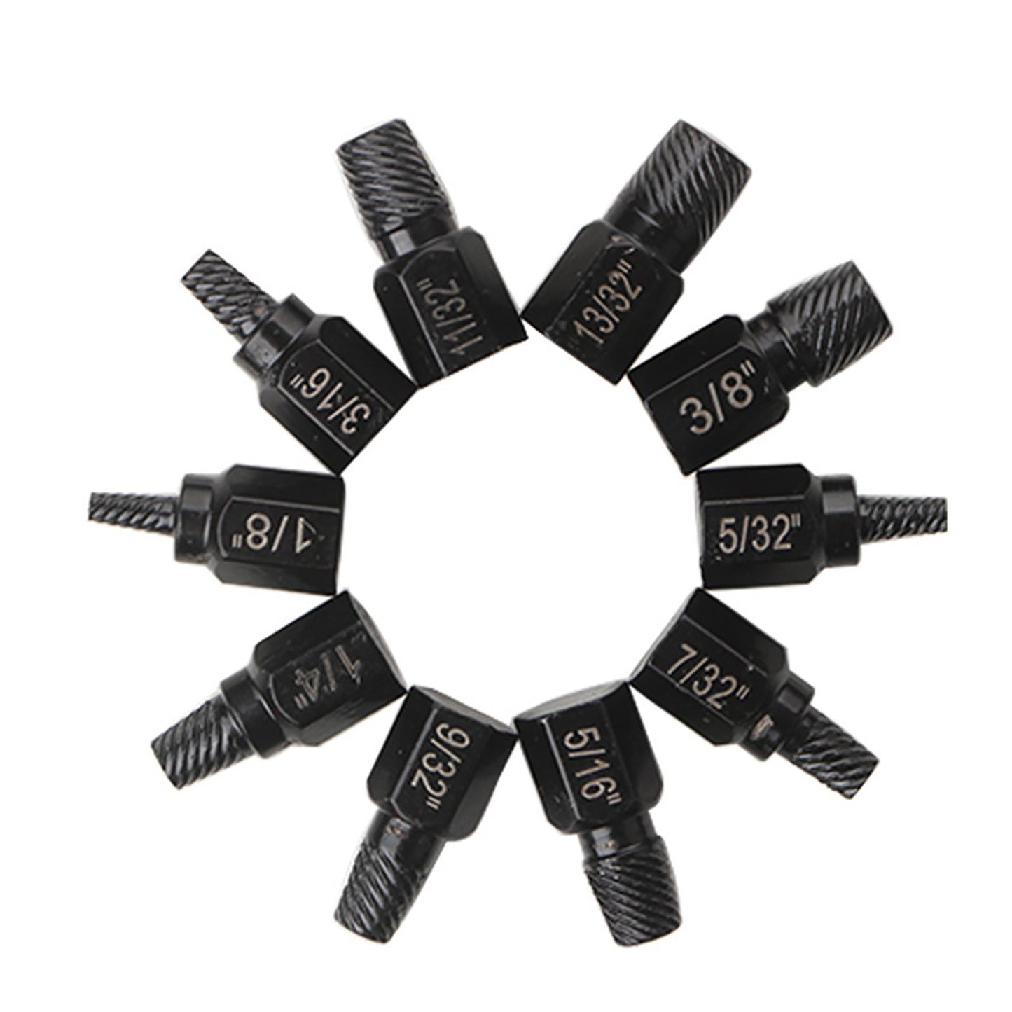 10Pcs Screw Extractor Kit Alloy Steel Damaged Screw Remover Easy Out Drill Bits