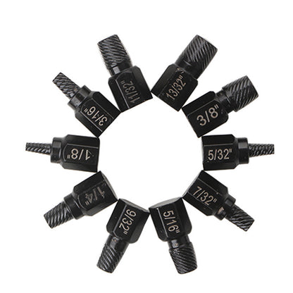 10Pcs Screw Extractor Kit Alloy Steel Damaged Screw Remover Easy Out Drill Bits