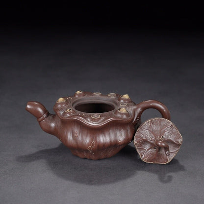 Chinese Yixing Zisha Clay Handmade Exquisite Teapot（莲子 底款：蒋蓉）