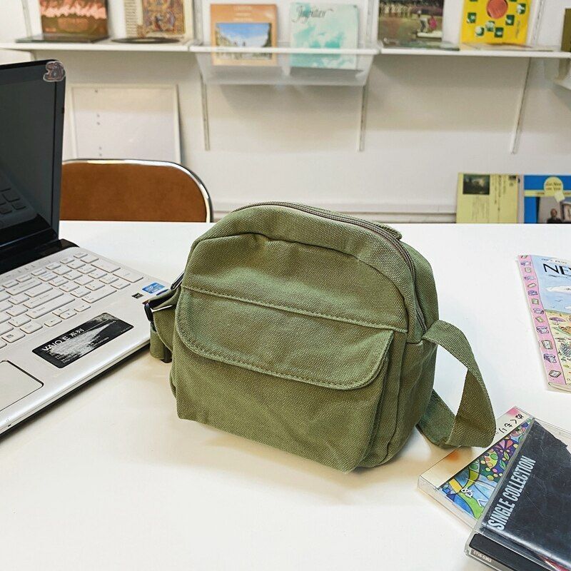 Canvas Messenger Bag Women Nylon Crossbody Bag Mini Handbags Summer Shoulder Bag