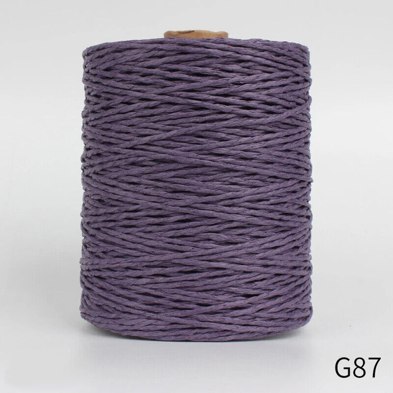 Hand Knitting Yarns 280-300M Natural Raffia Straw Colorful Crochet Threads Rolls