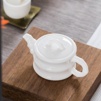 Ceramic Whiteware Jade Porcelain Tea Pot Beauties Pot Entirely Handmade Ceramic