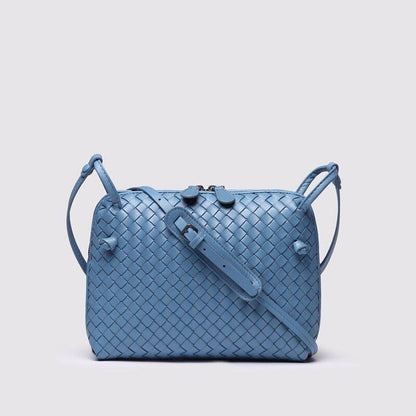 Woven Square Bag Genuine Leather Small Purse Single Shoulder Bag Crossbody Pouch