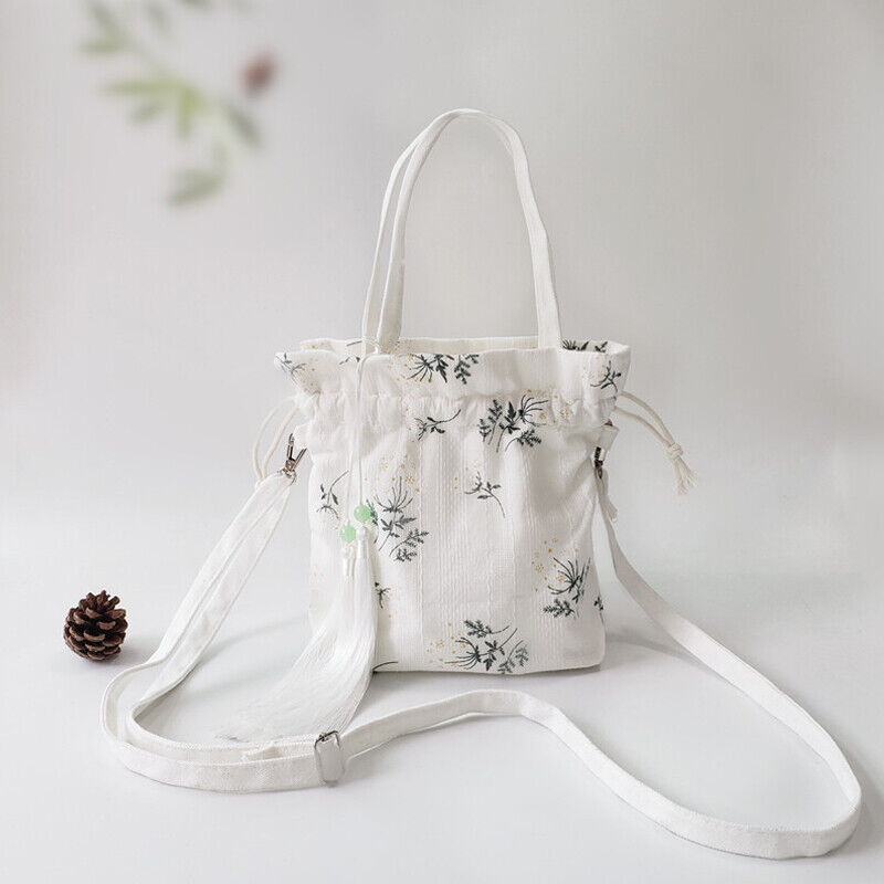 Chinese Bamboo Embroidery Purse Wallet Ancient Drawstring Bag Hanfu Handbag