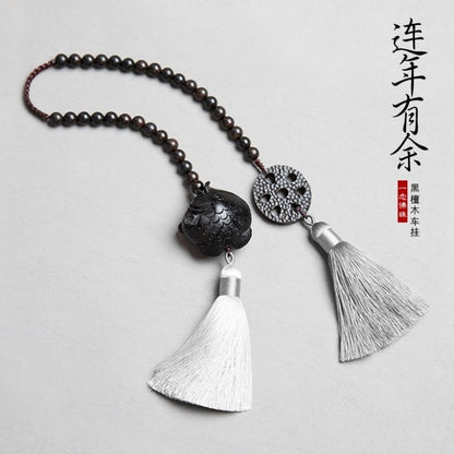 Ebony Fish Car Pendant "Year after Year Surplus" Luxury Rearview Mirror Charm
