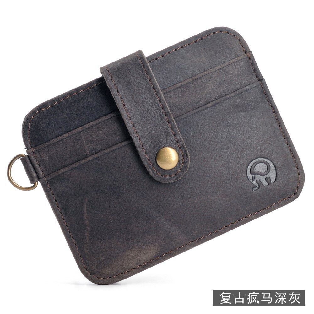 Genuine Leather Thin Wallet Credit Card Holder Key Holder Bag Cash Purse Cotton