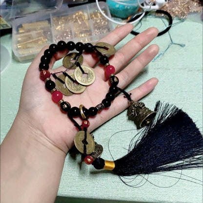 New Chinese Style Shangui Coin Handheld Rope Ethnic Bell Tassel Amulet