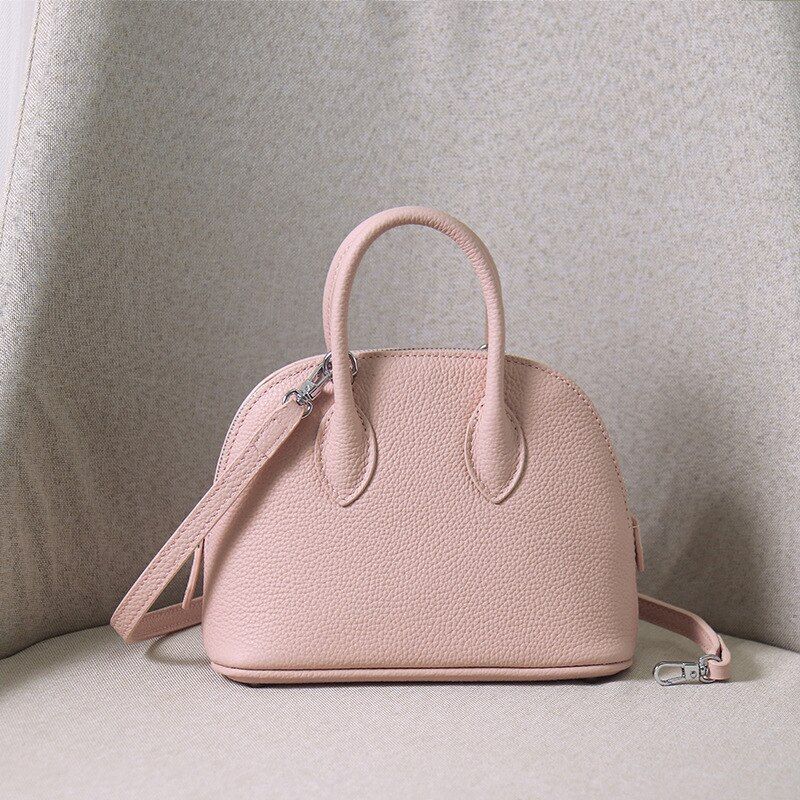 Shell Handbag Cowhide Bag Genuine Leather Crossbody Shoulder Bag S/M/L 18*7*13CM