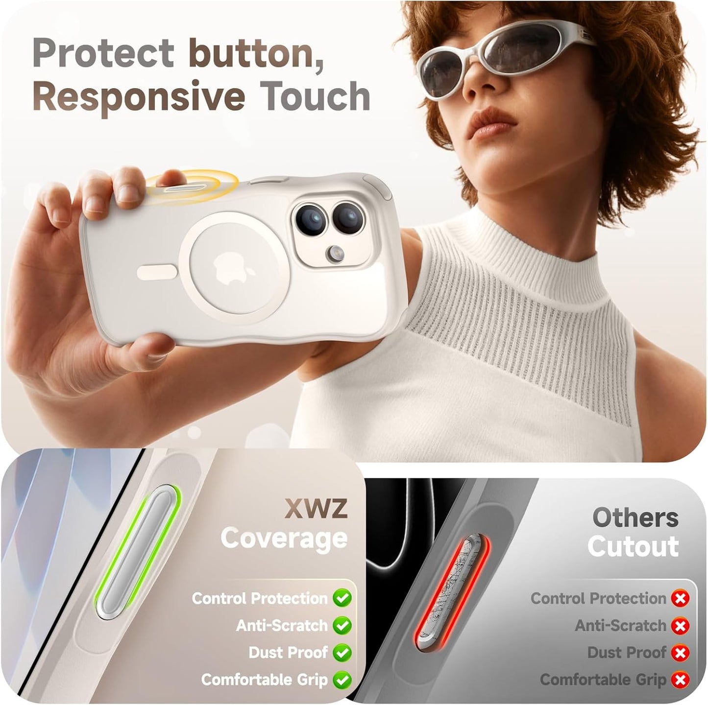 For Iphone 17 Case for Women Girls,【Compatible with Magsafe】,【Camera Control】,【F