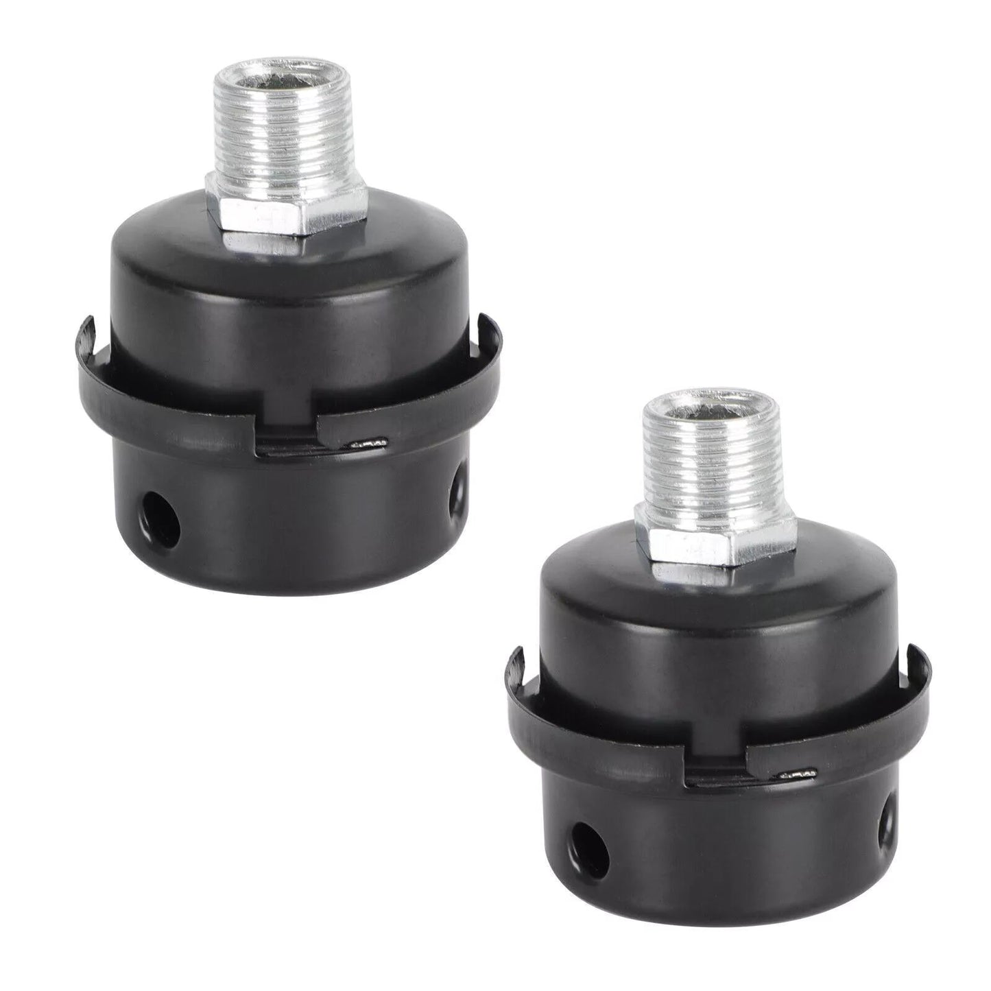 Durable 2pcs 1/2" 20mm Air Compressor Silencer Intake Filter Metal Noise Muffler