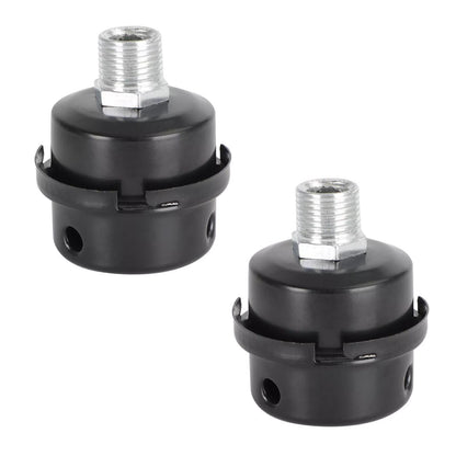 Durable 2pcs 1/2" 20mm Air Compressor Silencer Intake Filter Metal Noise Muffler