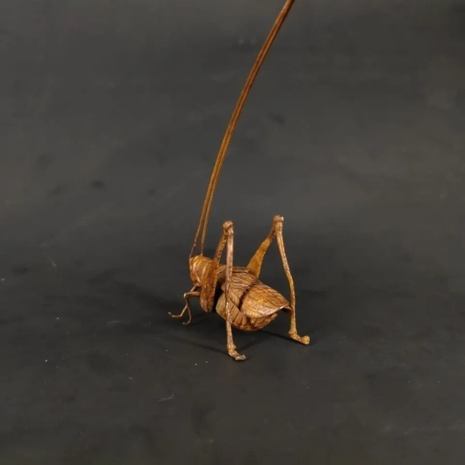 Handmade Small Grasshopper Copper Plate Copper Grasshopper Tea Pet Ornament -