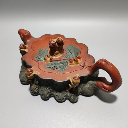 Chinese Yixing Purple Clay Teapot Tea Set Pot Zisha Ceramic Cute Decor Figurine