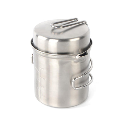 Portable 304 Stainless Steel Camping Cookware Set Hiking Tool Accessories B