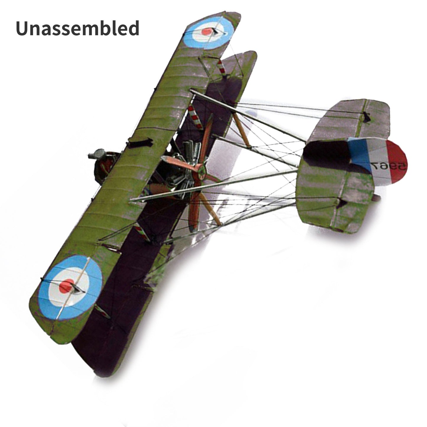 1/33 Unassembled British Airco DH.2 Biplane Fighter Paper Model Military Craft