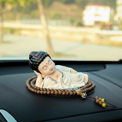 safety Buddha for car decoration porcelain tea pet house warming gift small size