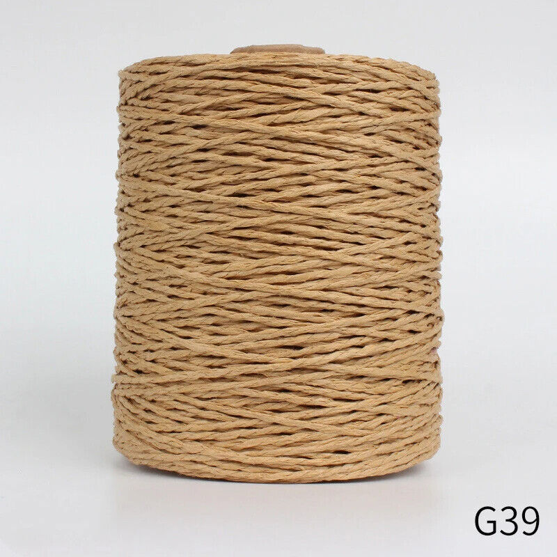 Hand Knitting Yarns 280-300M Natural Raffia Straw Colorful Crochet Threads Rolls