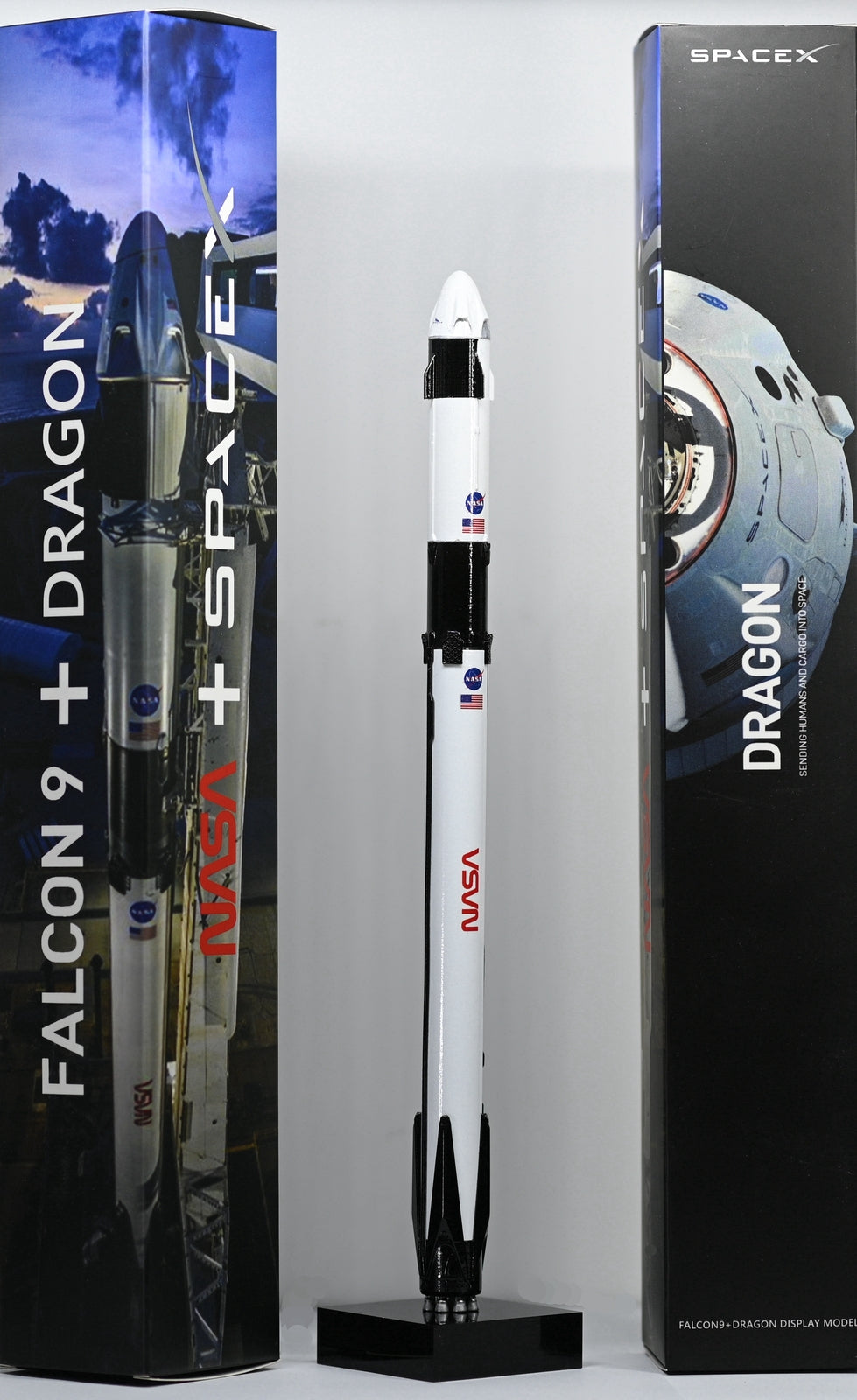 1:233 29CM SpaceX Falcon 9 Crew Dragon Elon Musk Rocket ABS Resin Diecast Model