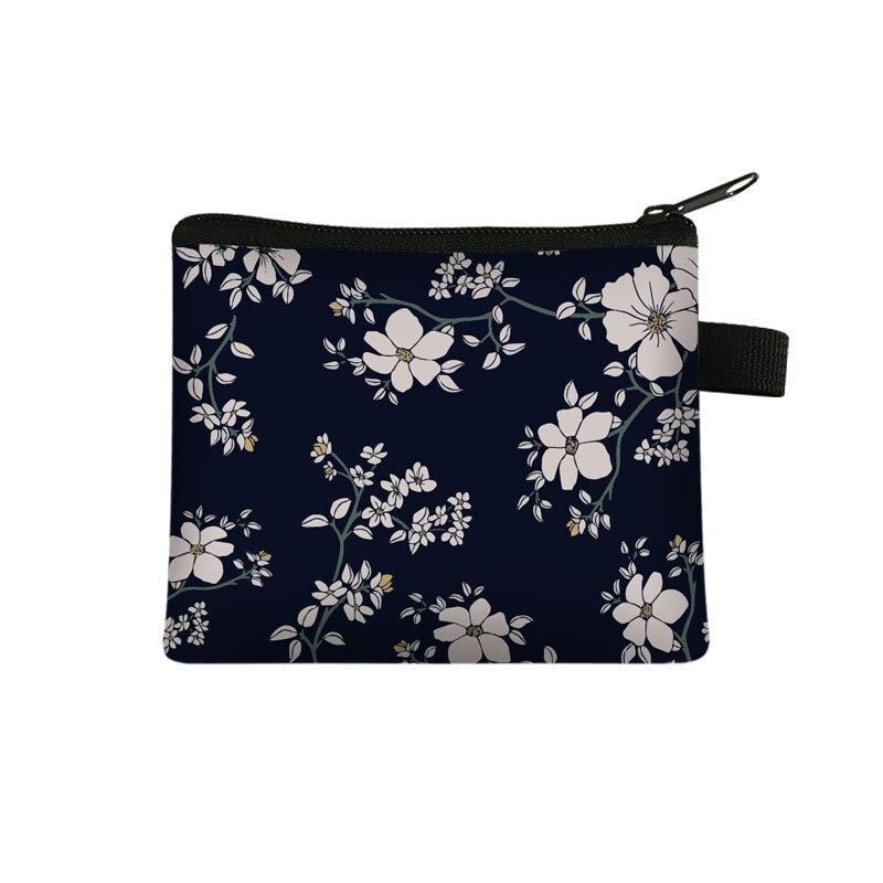 Floral Print 13.5*11 CM Cosmetic Bag Napkin Organizer Coin Card Lipstick Pouches