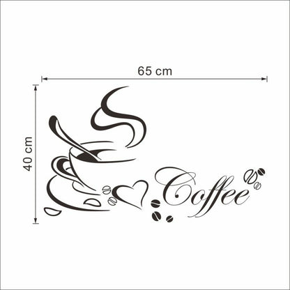 Wall Stickers Coffee Cup Vinyl Quote Restaurant Kitchen Removable Home Decor Art