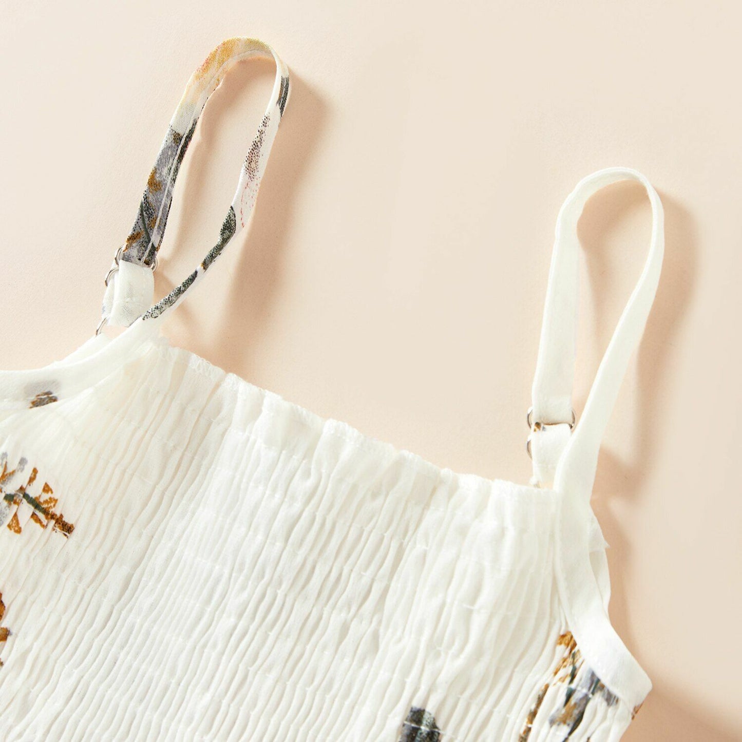 Matching Maxi Rompers Dresses Summer Floral Print White Mommy Me Elastic Waist