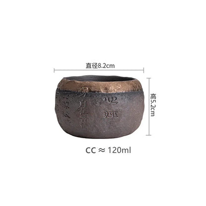 120ml Pottery Handmade Heart Sutra Zen Cup Ceramic Chinese Portable Tea Cup
